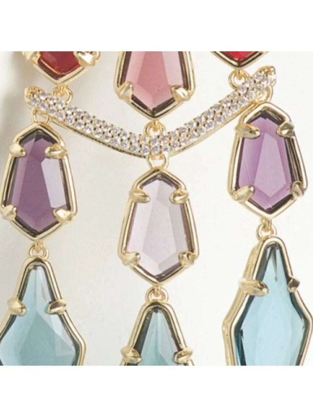 KENDRA SCOTT Gold Multi Alexandria Tiered Statement Earrings - Picture 4 of 4